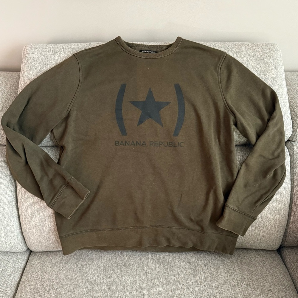 Banana Republic Dark Olive Men's Crewneck Sweater